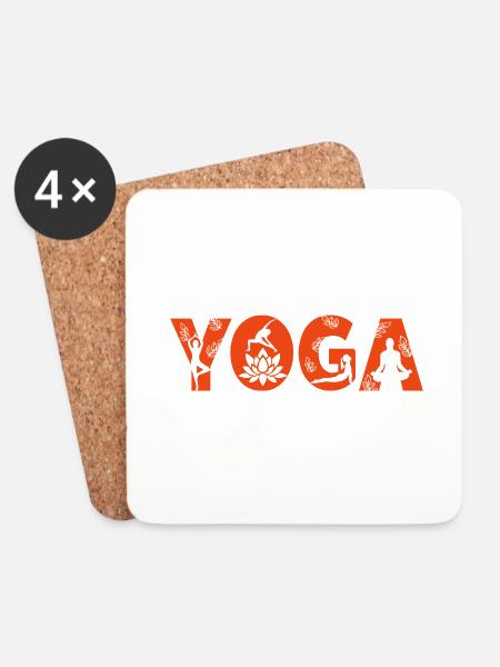 Ich liebe Yoga lustige Yoga Sprüche Yoga - Untersetzer (4er-Set) - Weiß