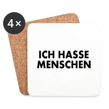 Ich hasse menschen - Untersetzer (4er-Set) - Weiß - Vorne