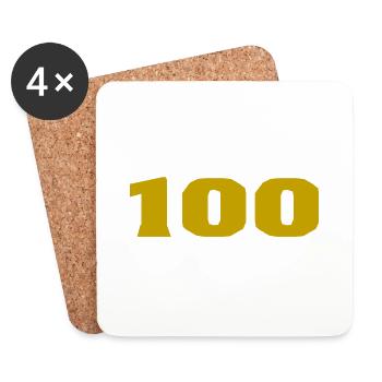 100. 100 YEARS. 100th ANNIVERSARY. 100 BIRTHDAY - Coasters (set of 4) - white - Front