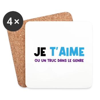 je t'aime - Dessous de verre (lot de 4) - blanc - Devant