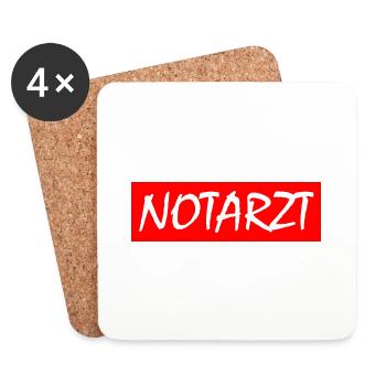 Notarzt - Untersetzer (4er-Set) - Weiß - Vorne