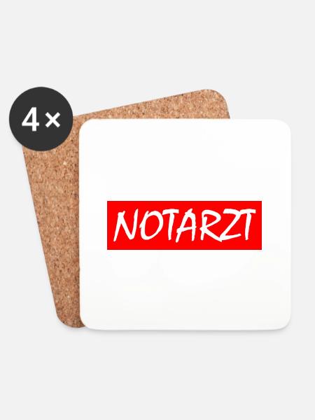 Notarzt - Untersetzer (4er-Set) - Weiß