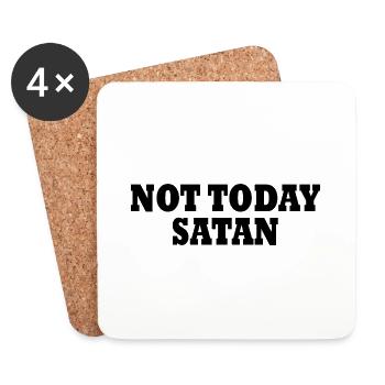 Not today satan - Dessous de verre (lot de 4) - blanc - Devant