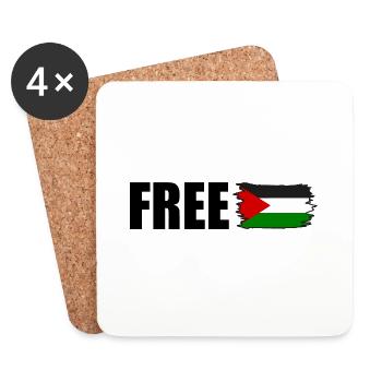 Free palestine - Coasters (set of 4) - white - Front