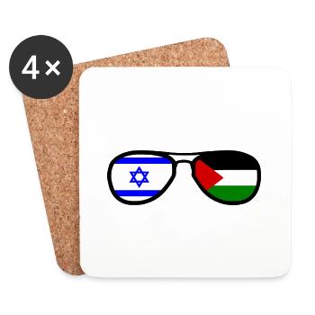Free Palestine Israel frieden - Untersetzer (4er-Set) - Weiß - Vorne