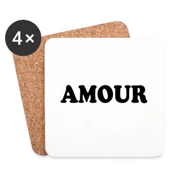 Amour - Dessous de verre (lot de 4) - blanc - Devant