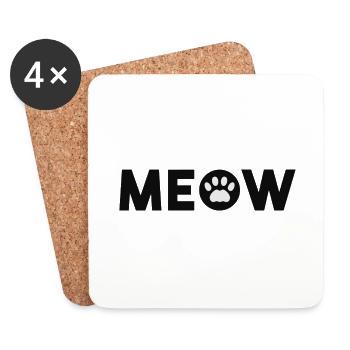 meow cat paws meow cat - Coasters (set of 4) - white - Front