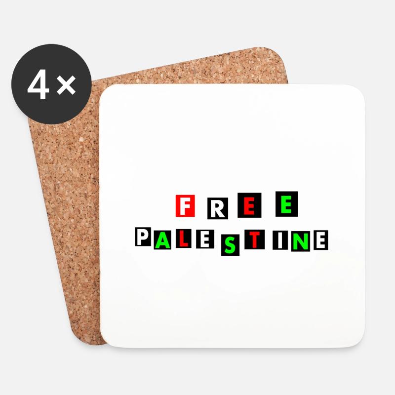 Free palestine - Untersetzer (4er-Set) - Weiß