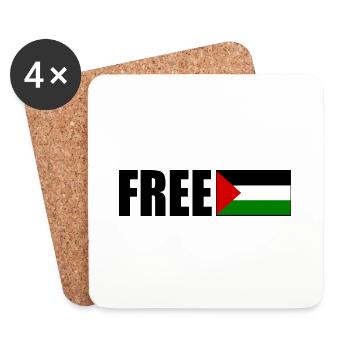 Free palestine - Untersetzer (4er-Set) - Weiß - Vorne