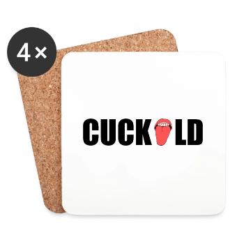 Cuckold - Untersetzer (4er-Set) - Weiß - Vorne