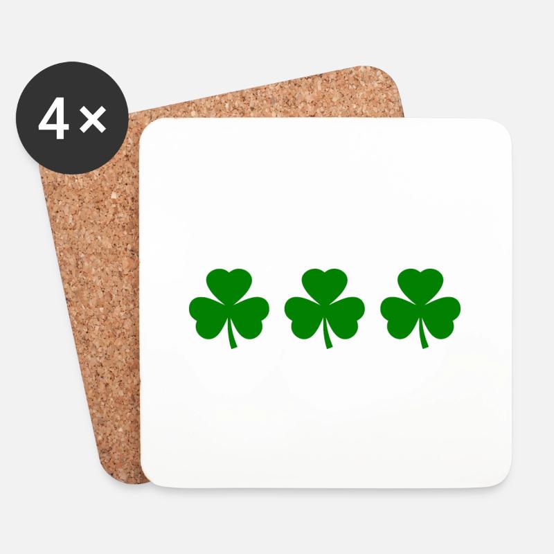 Irland kleeblatt Kleeblätter - Untersetzer (4er-Set) - Weiß