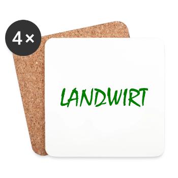 Landwirt - Untersetzer (4er-Set) - Weiß - Vorne