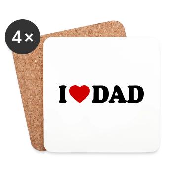 I love dad - Untersetzer (4er-Set) - Weiß - Vorne
