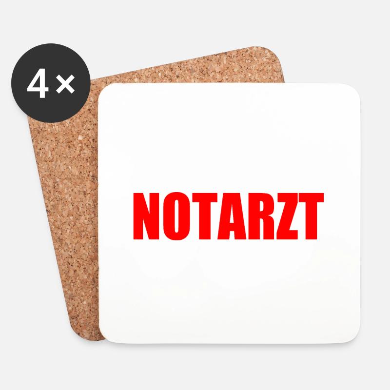 Notarzt - Untersetzer (4er-Set) - Weiß