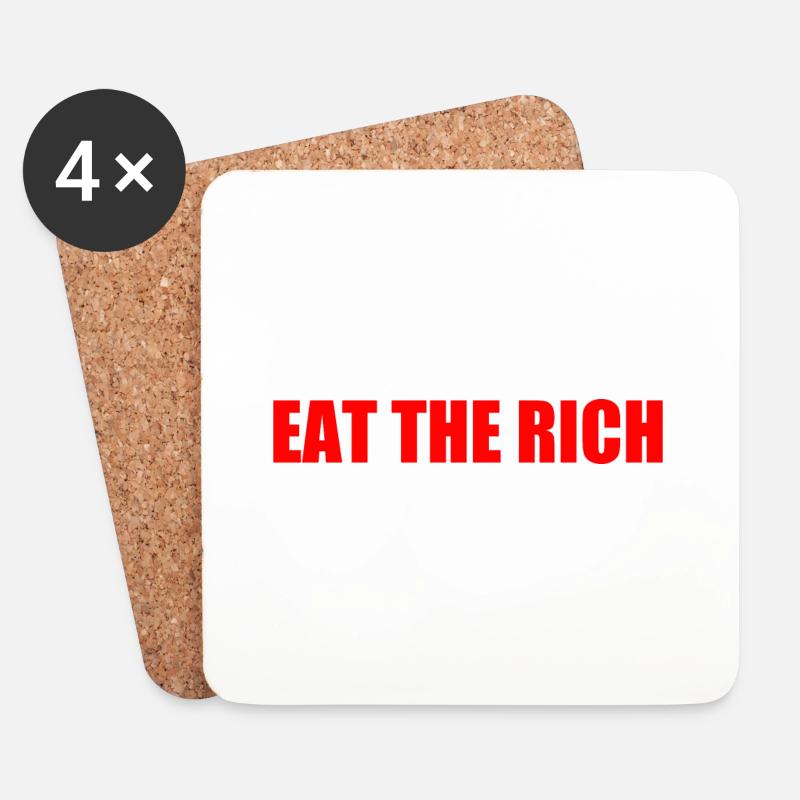 Eat the rich - Untersetzer (4er-Set) - Weiß