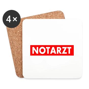 Notarzt - Untersetzer (4er-Set) - Weiß - Vorne