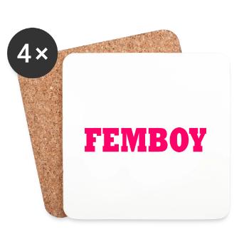Femboy - Untersetzer (4er-Set) - Weiß - Vorne