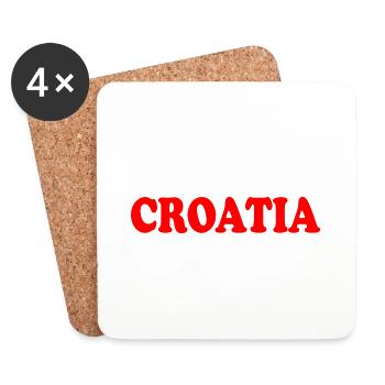 Croatie (Hrvatska) - Dessous de verre (lot de 4) - blanc - Devant