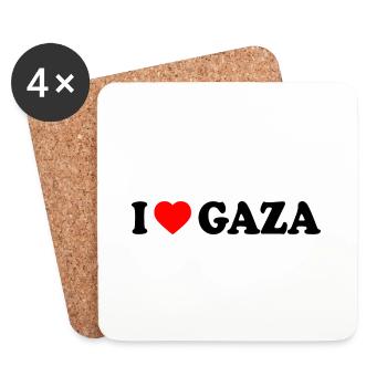 I love gaza - Coasters (set of 4) - white - Front
