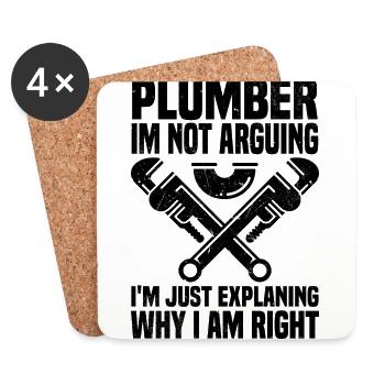 Plumber - Coasters (set of 4) - white - Front