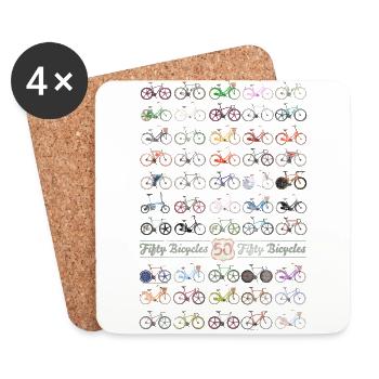 50 vélos - Dessous de verre (lot de 4) - blanc - Devant