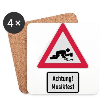 Aufkleber Musikfest Sprea - Untersetzer (4er-Set) - Weiß - Vorne
