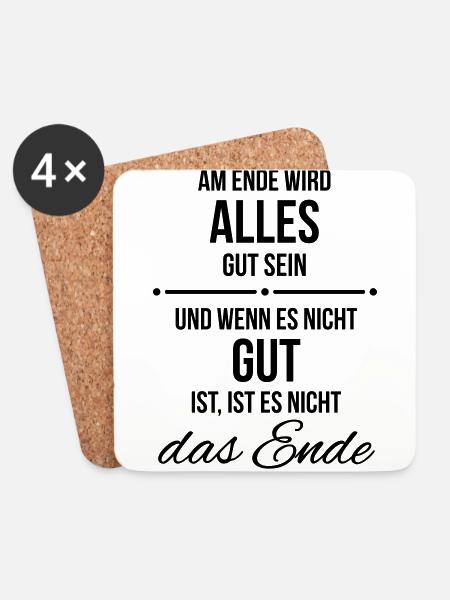 Ende gut alles gut - Untersetzer (4er-Set) - Weiß