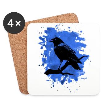 Crow bleached blue - Untersetzer (4er-Set) - Weiß - Vorne