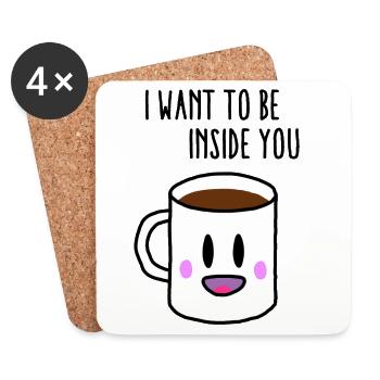 Coffee inside you - Coasters (set of 4) - white - Front