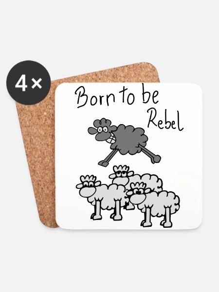 jumping sheep - Coasters (set of 4) - white
