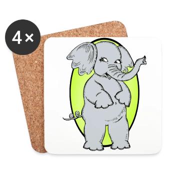 Elefant Elephant Zirkus - Untersetzer (4er-Set) - Weiß - Vorne