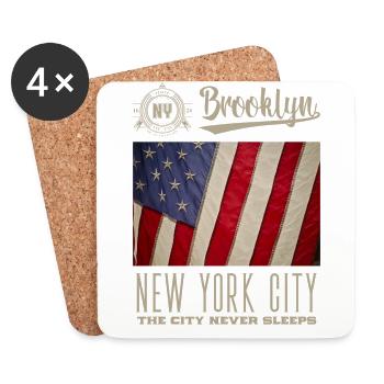 New York City · Brooklyn - Untersetzer (4er-Set) - Weiß - Vorne