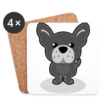 French Bulldog - Untersetzer (4er-Set) - Weiß - Vorne