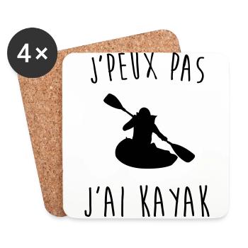 j'peux pas j'ai kayak - Dessous de verre (lot de 4) - blanc - Devant