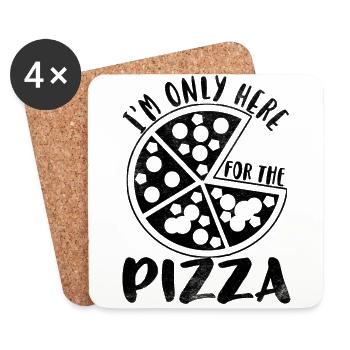 Je suis seulement ici pour la pizza - Dessous de verre (lot de 4) - blanc - Devant