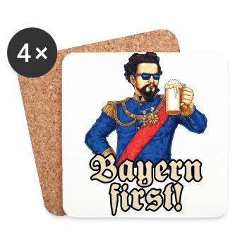 Bavaria first II - King Ludwig drunk - RAHMENLOS - Untersetzer (4er-Set) - Weiß - Vorne