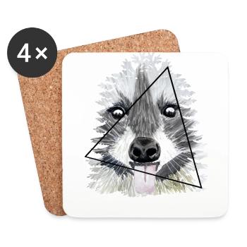 Waschbär - Untersetzer (4er-Set) - Weiß - Vorne