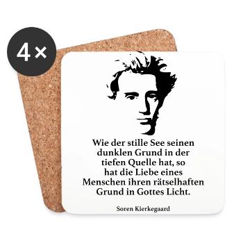 Kierkegaard: Wie der stille See seinen dunklen Gr - Untersetzer (4er-Set) - Weiß - Vorne