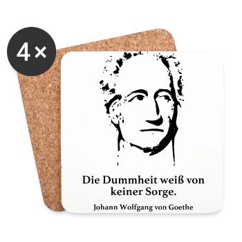 Goethe: Le savoir de la stupidité sans souci. - Dessous de verre (lot de 4) - blanc - Devant