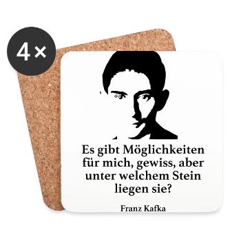 Kafka: Es gibt Möglichkeiten für mich, gewiss, ab - Untersetzer (4er-Set) - Weiß - Vorne