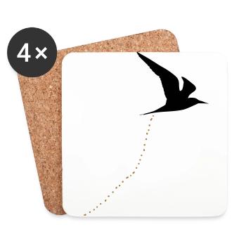 Bird of prey Bird shit bird poop shit 2c - Coasters (set of 4) - white - Front