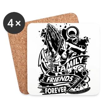 Family Friends Forever 666 - Untersetzer (4er-Set) - Weiß - Vorne