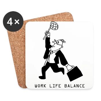 WORK LIFE BALANCE - Coasters (set of 4) - white - Front