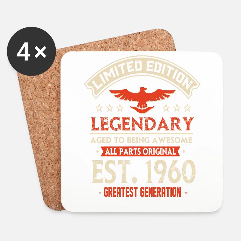 Limited Edition Legendary Est 1960 - Untersetzer (4er-Set) - Weiß