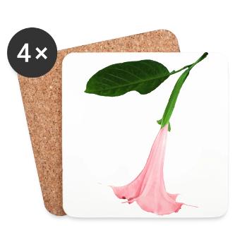flowers lilies tulips orchids sunflower dahlia ger - Coasters (set of 4) - white - Front