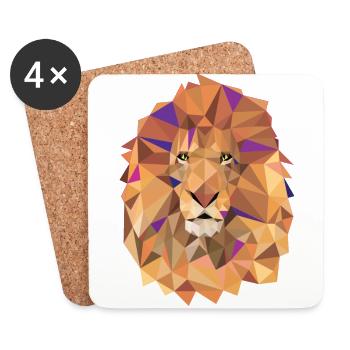Lion - Dessous de verre (lot de 4) - blanc - Devant