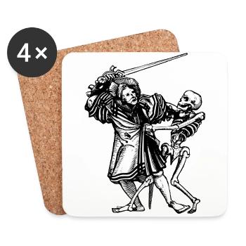 os du squelette squelette osseux crâne schaedel49 - Dessous de verre (lot de 4) - blanc - Devant