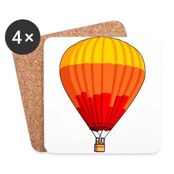 airplane airplane plane hot air balloon air ba - Coasters (set of 4) - white - Front