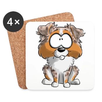 I Am Australian Shepherd Red Merle Tricolore - Coasters (set of 4) - white - Front