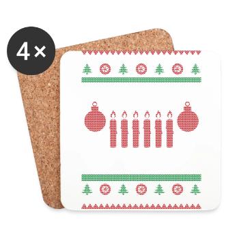 Merry Jeep-Mas - Coasters (set of 4) - white - Front